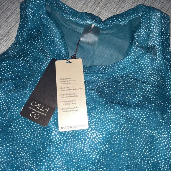 CALIA Turquoise All Over Dot Everyday Tank, NWT, S - Picture 5 of 5